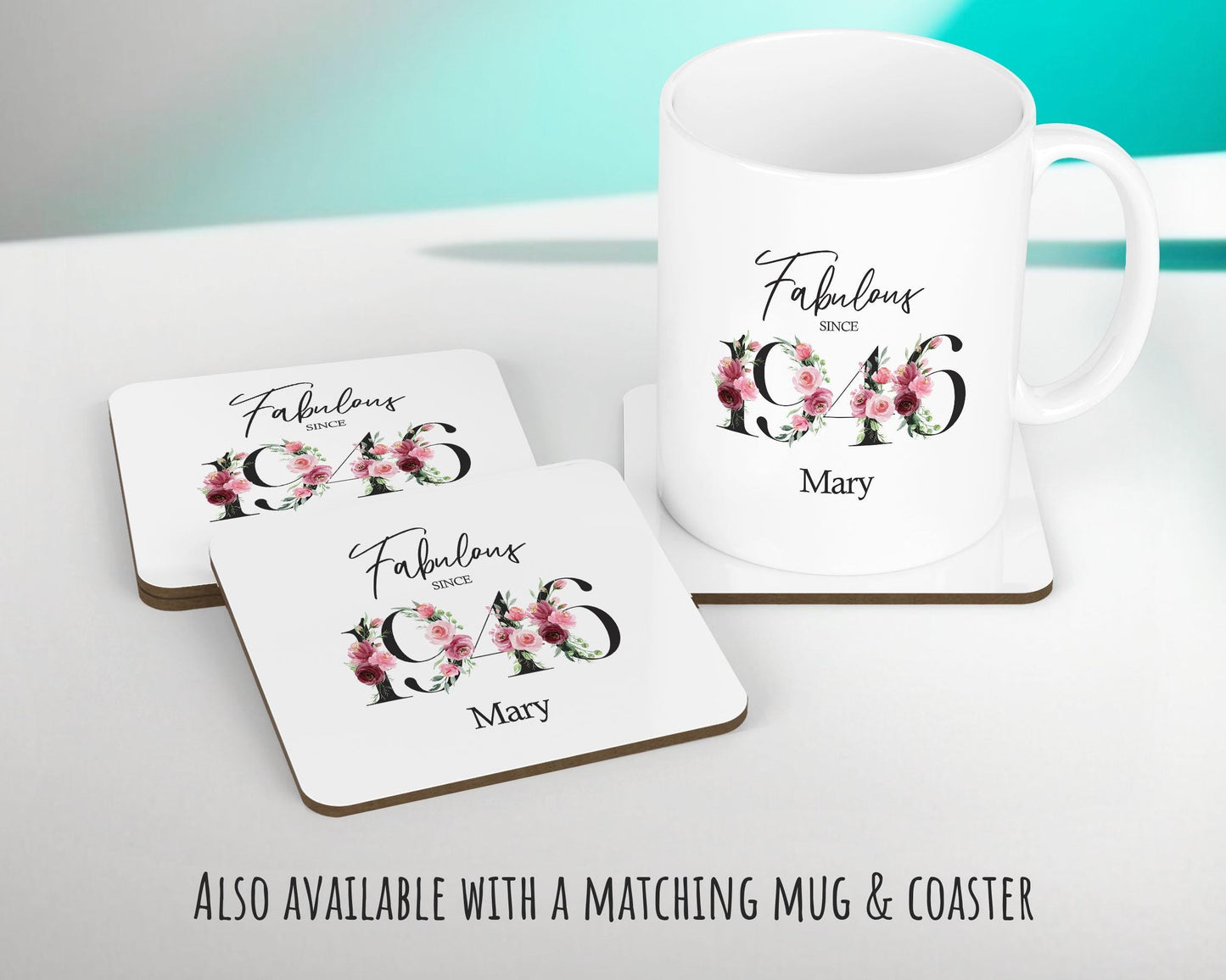 80th Birthday Gift for Women - Personalised 1946 Birthday Cushion Age 80 Gift for Her - Ladies Floral Age Design Mum Nan Gran Eighty BNC80C