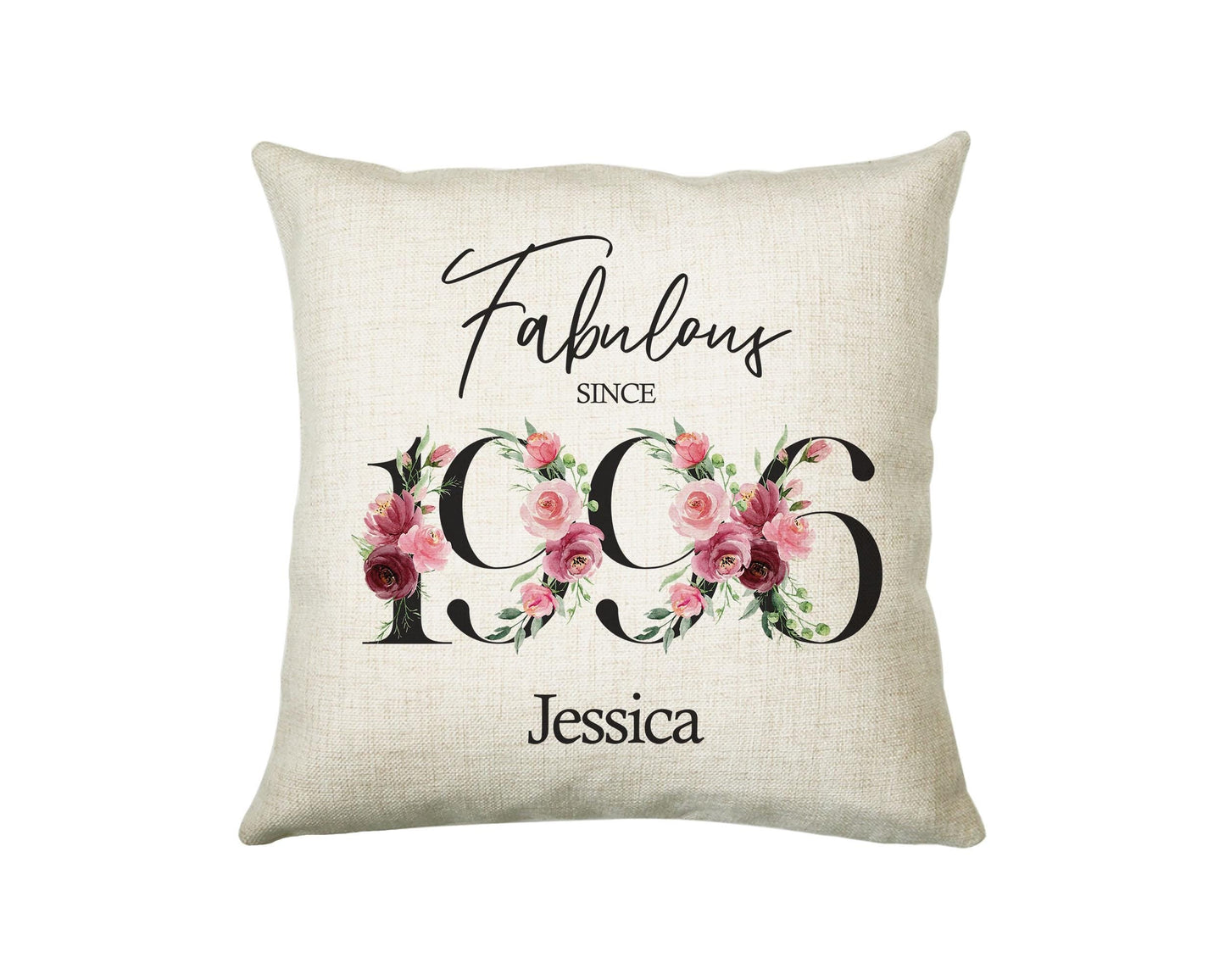 30th Birthday Gift for Her Personalised 1996 Birthday Cushion Age 30 Gift for Women - Ladies Floral Design Mum Daughter Sister Thirty BNC30C