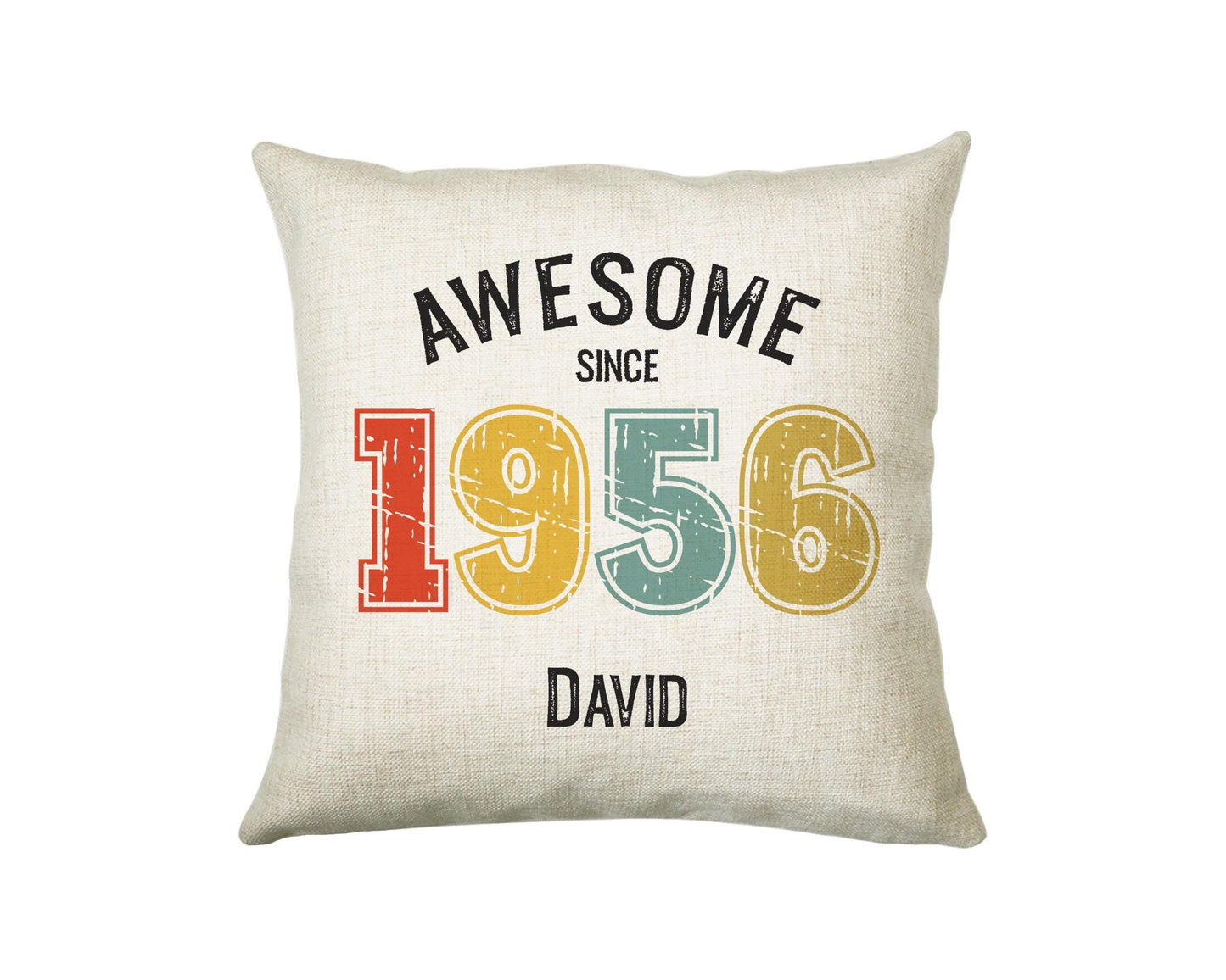 70th Birthday Gift for Men - Personalised Birthday Cushion Age 70 Gift for Him Custom Retro Vintage Number Design Dad Grandad Seventy BNG90C