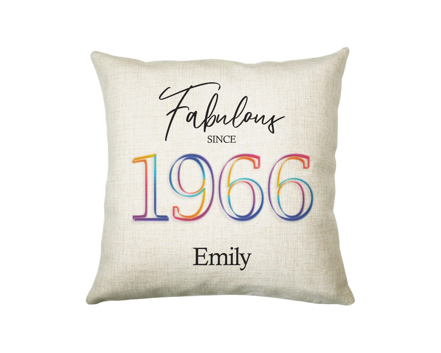 60th Birthday Gift for Women - Personalised 1966 Birthday Cushion Age 60 Gift for Her - Ladies Floral Age Design Mum Nan Gran Sixty BNN60C