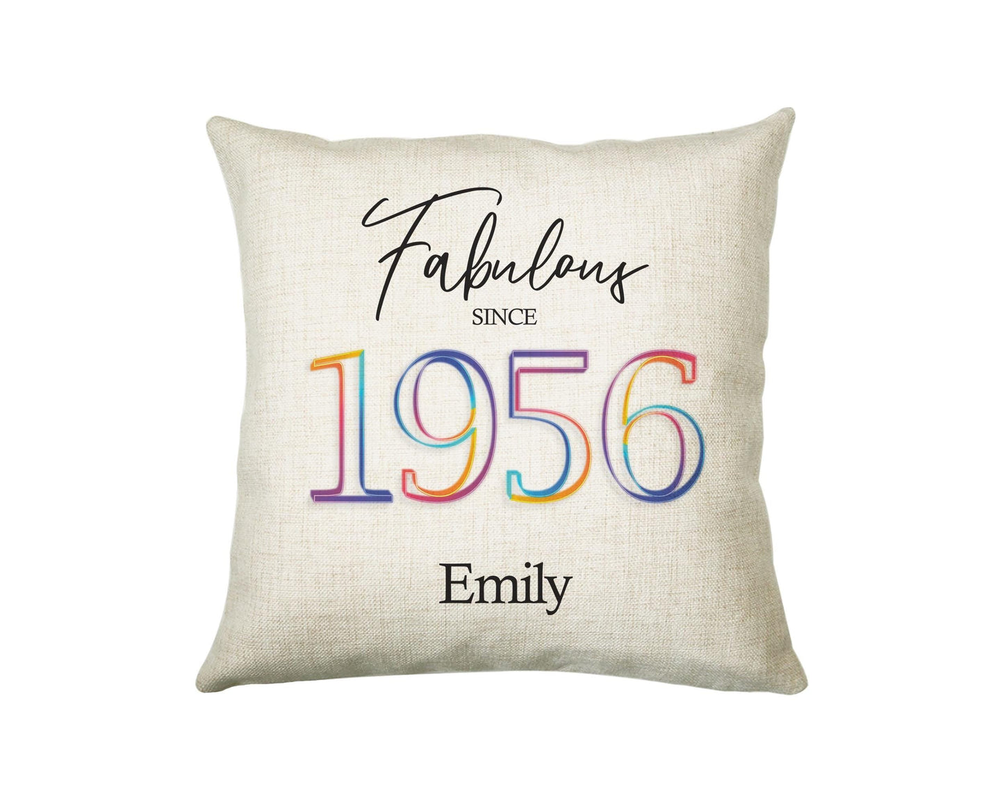 70th Birthday Gift for Women - Personalised 1956 Birthday Cushion Age 70 Gift for Her - Ladies Floral Design Mum Nan Gran Seventy BNN70C