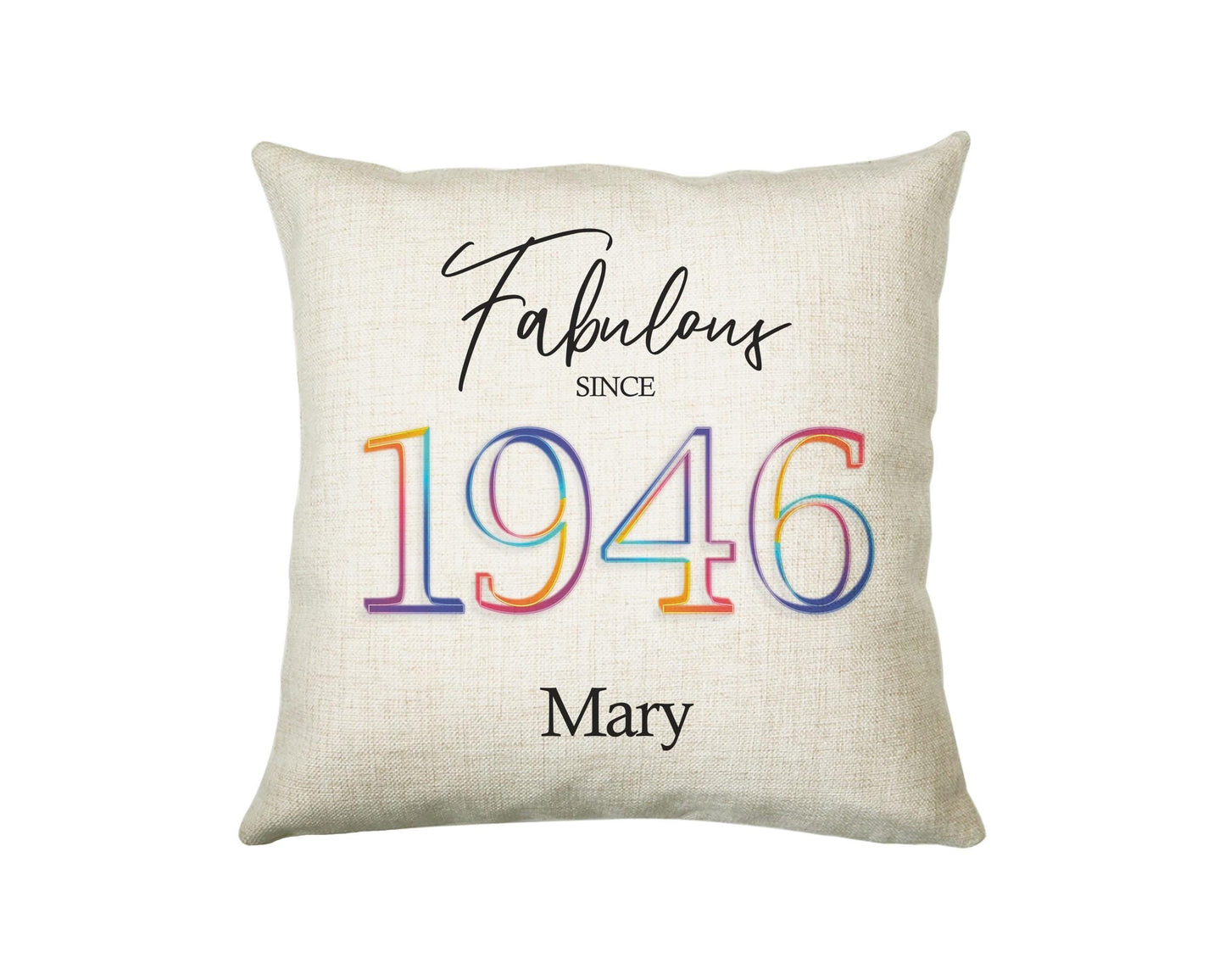 80th Birthday Gift for Women - Personalised 1946 Birthday Cushion Age 80 Gift for Her - Ladies Floral Age Design Mum Nan Gran Eighty BNN80C
