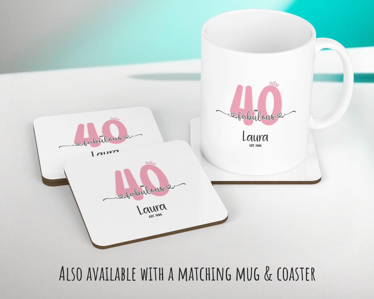 40th Birthday Gift for Women 40 and Fabulous Est 1986 Personalised Birthday Cushion Gift for Her Ladies Pink Design Mum Nanny Forty BNH40C