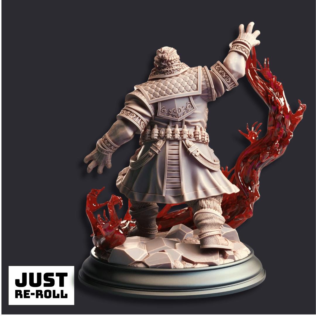 Korgrin Bloodstone Blood Pact Warlock - 3D Printed Warlock Character Miniature