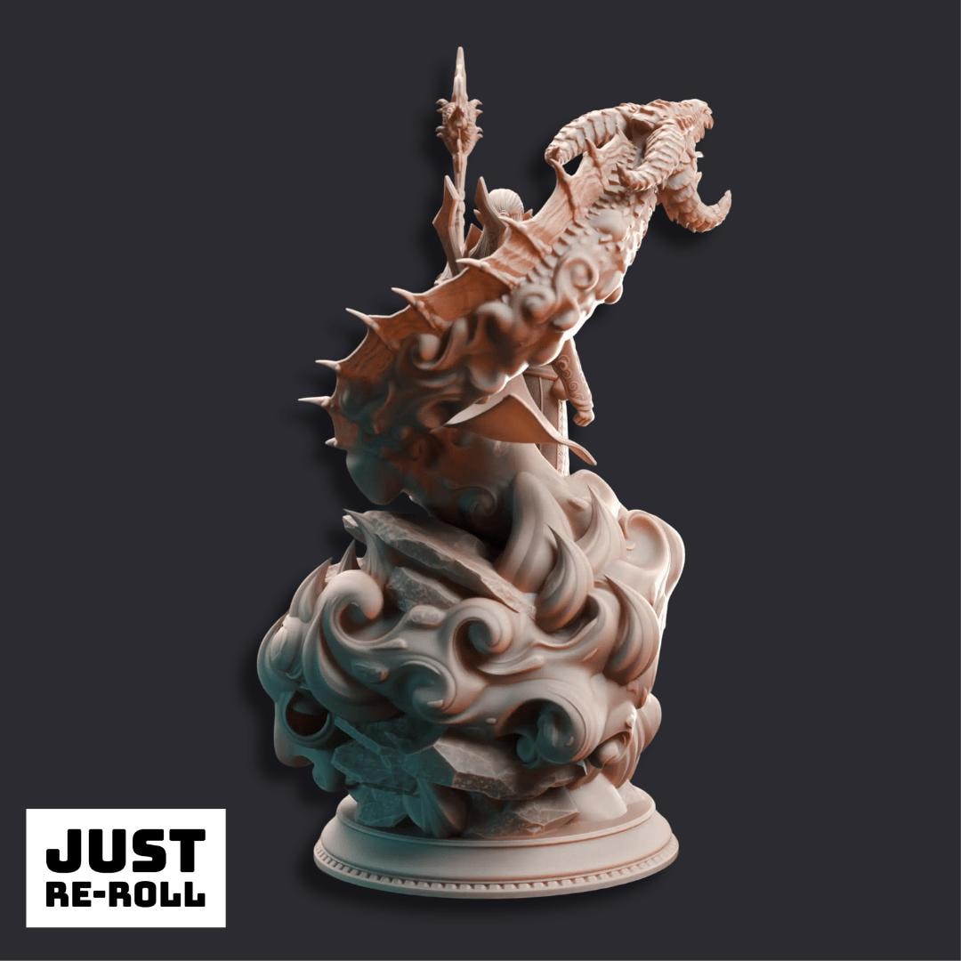 Karydian High Elf Chaos Sorcerer - 3D Printed Sorcerer Character Miniature