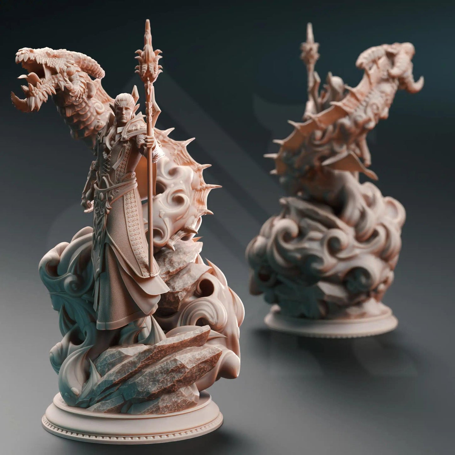 Karydian High Elf Chaos Sorcerer - 3D Printed Sorcerer Character Miniature