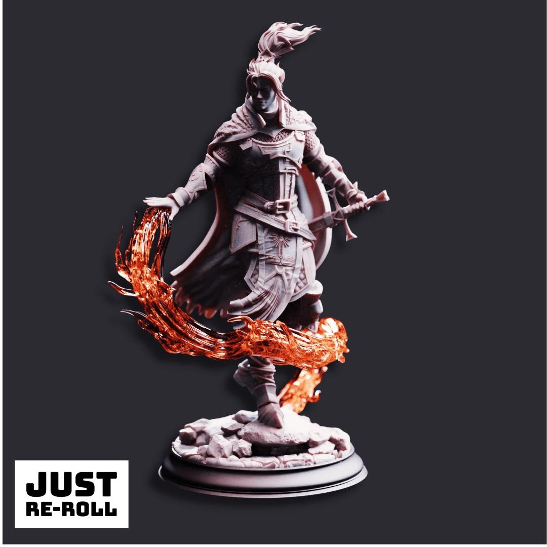 Selrina Battlemage of Tharanais - 3D Printed Sorcerer Character Miniature