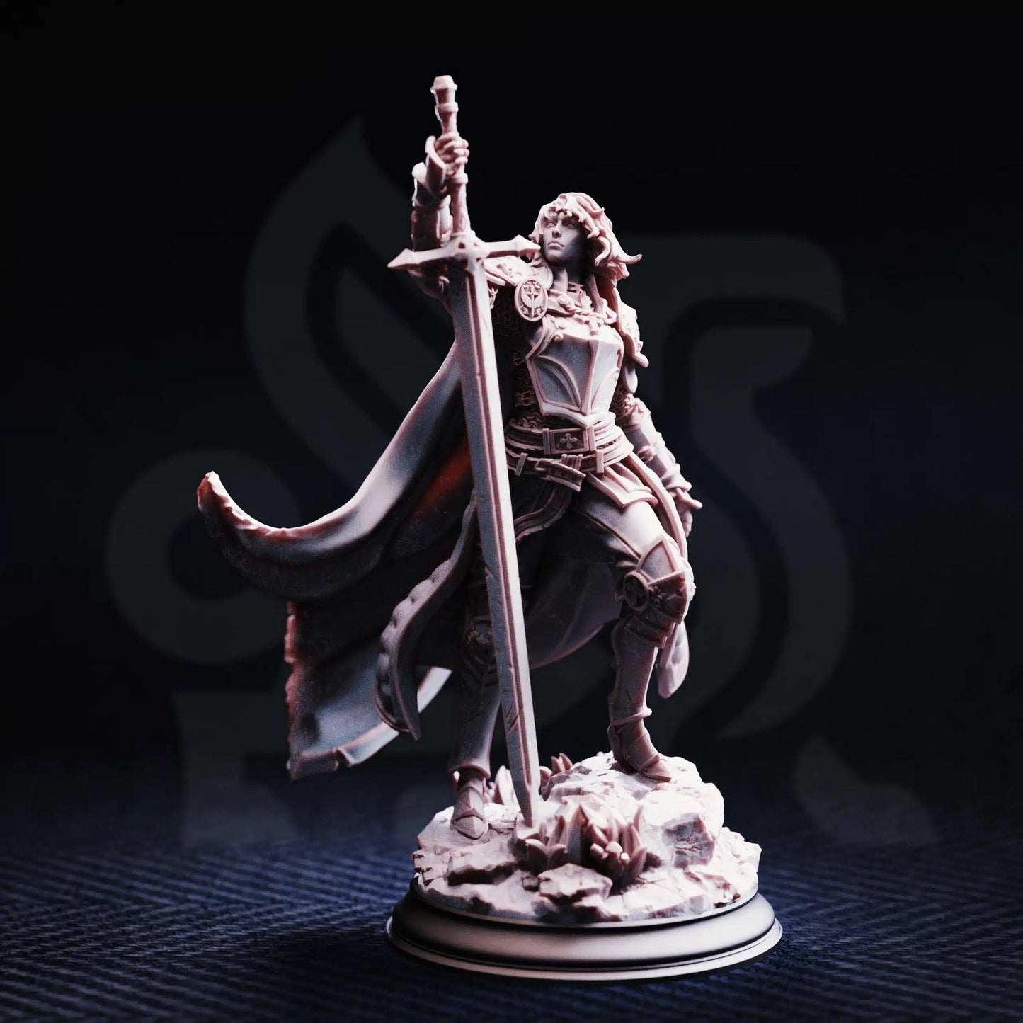 Jeanne du Lac Maiden of Justice - 3D Printed Paladin Character Miniature