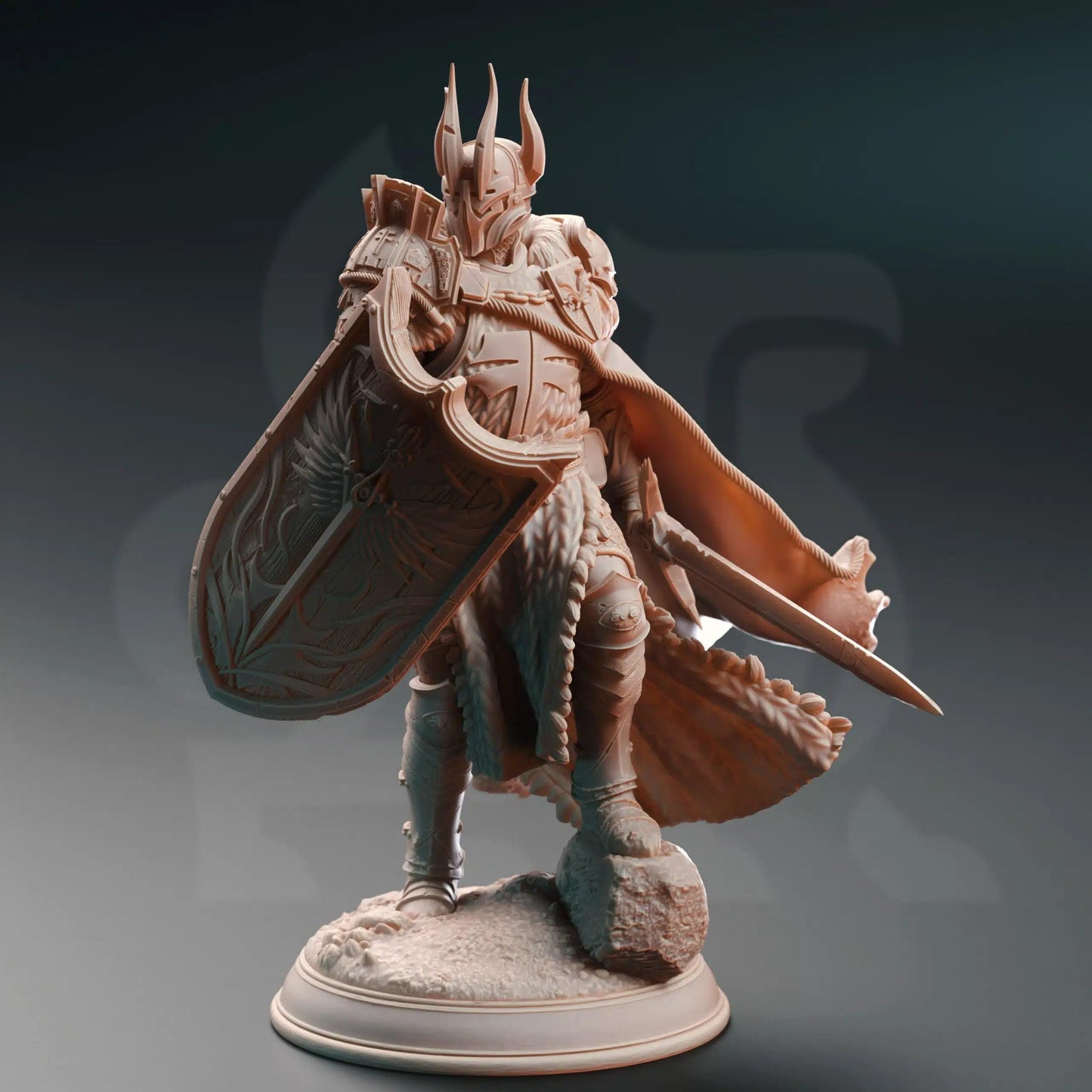 Caedes Erdydion’s Chosen Paladin - 3D Printed Paladin Character Miniature