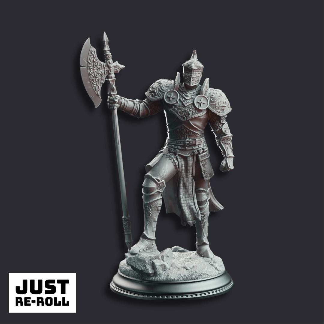 Ser Claudius Knight of the Tower - 3D Printed Paladin Character Miniature