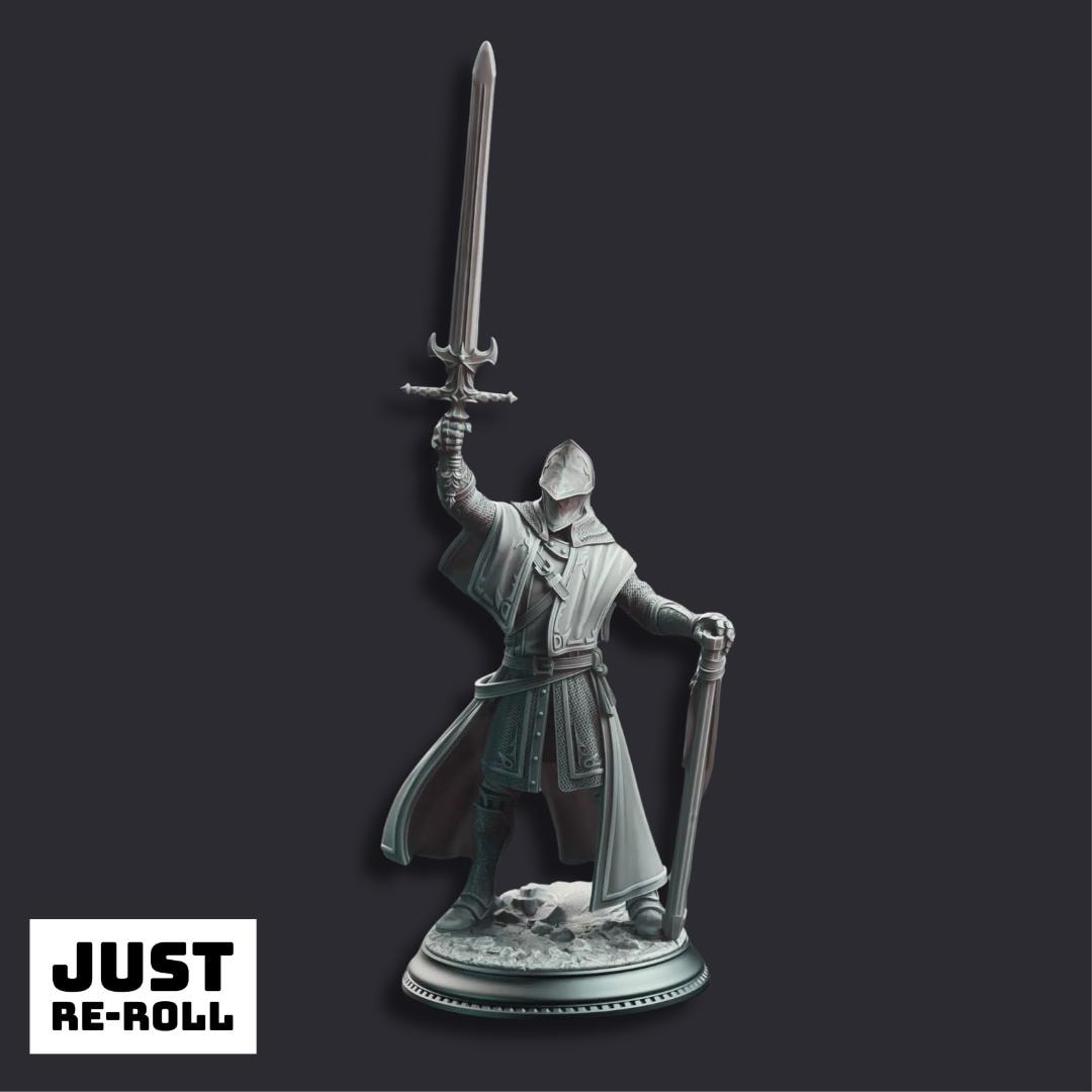 Vicar Atticus The Priest Knight - 3D Printed Cleric Character Miniature
