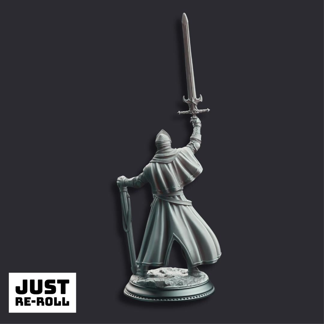 Vicar Atticus The Priest Knight - 3D Printed Cleric Character Miniature