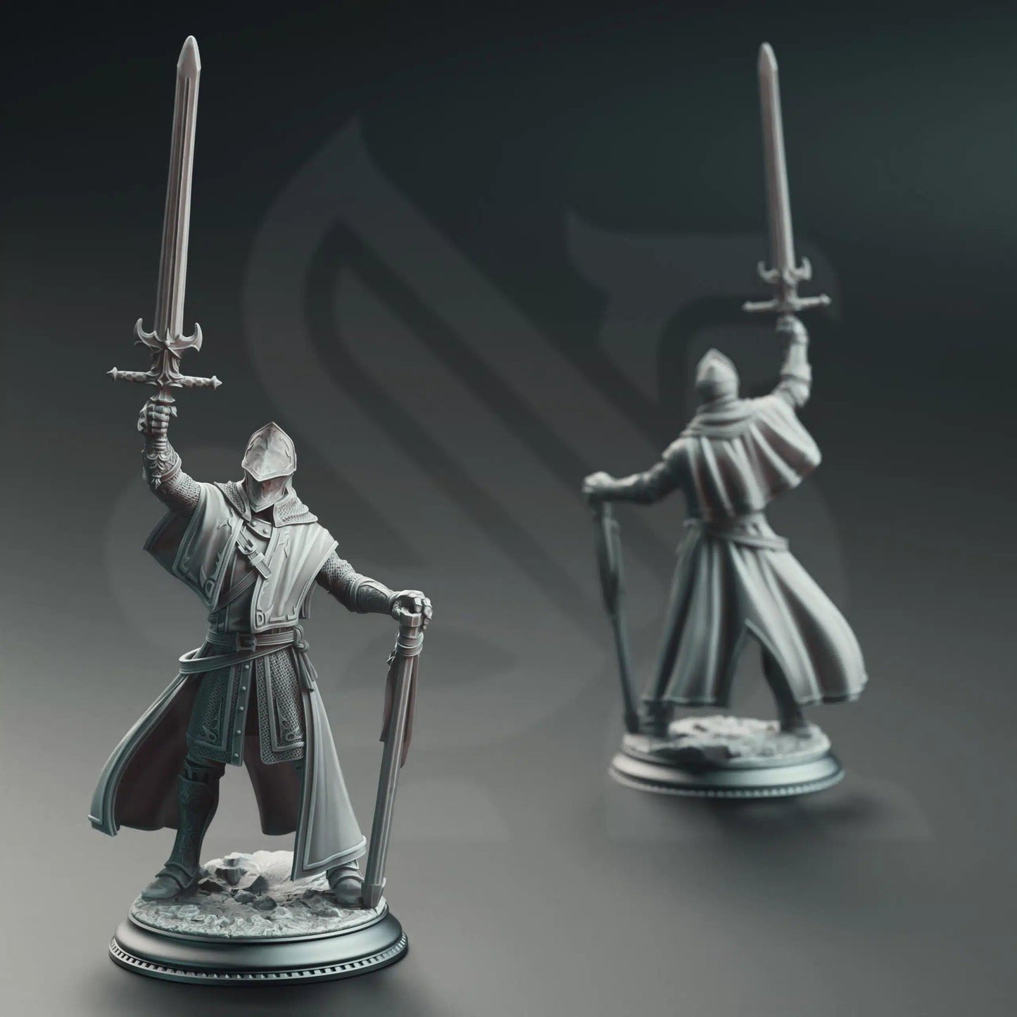 Vicar Atticus The Priest Knight - 3D Printed Cleric Character Miniature