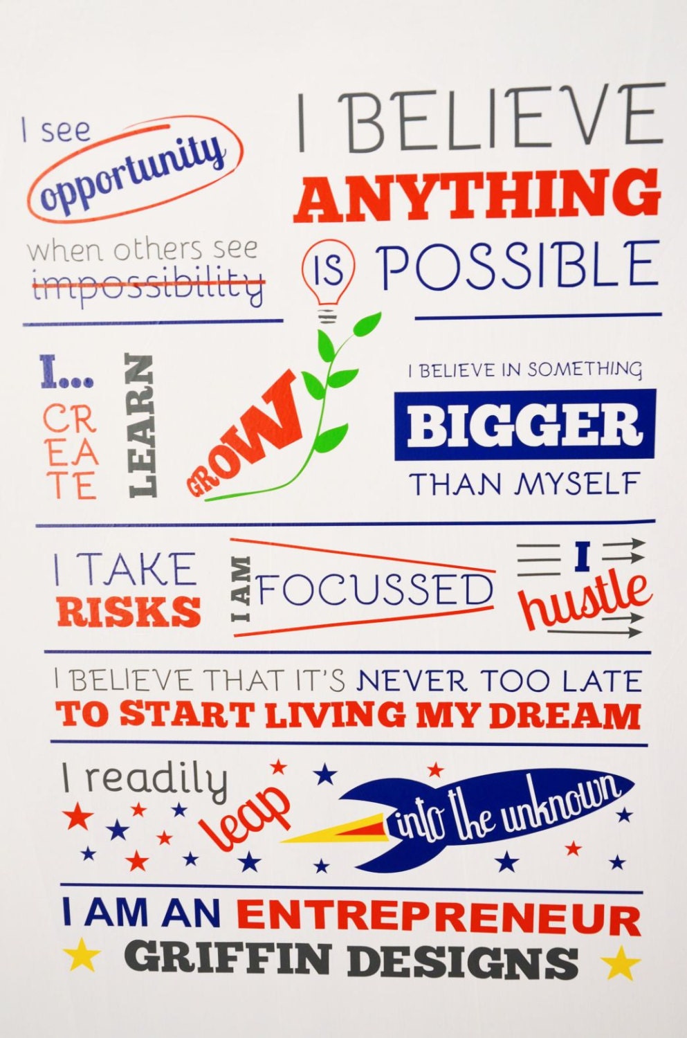 Small Business Inspirational Wall Sticker For Entrepreneurs