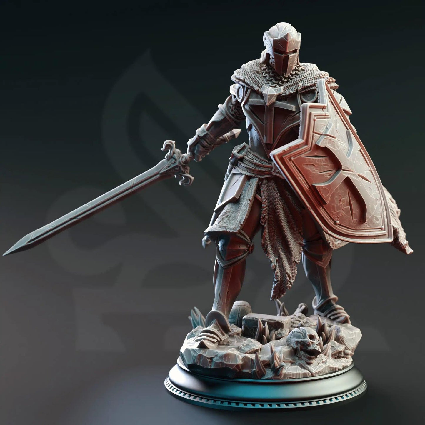 Leopold the Undying Cursed Paladin - 3D Printed Paladin Character Miniature