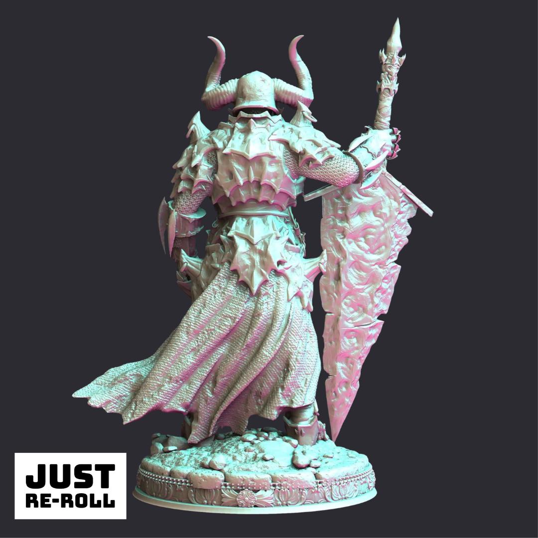 Deathknight – Morian Fairhair - 3D Printed Fighter Character Miniature