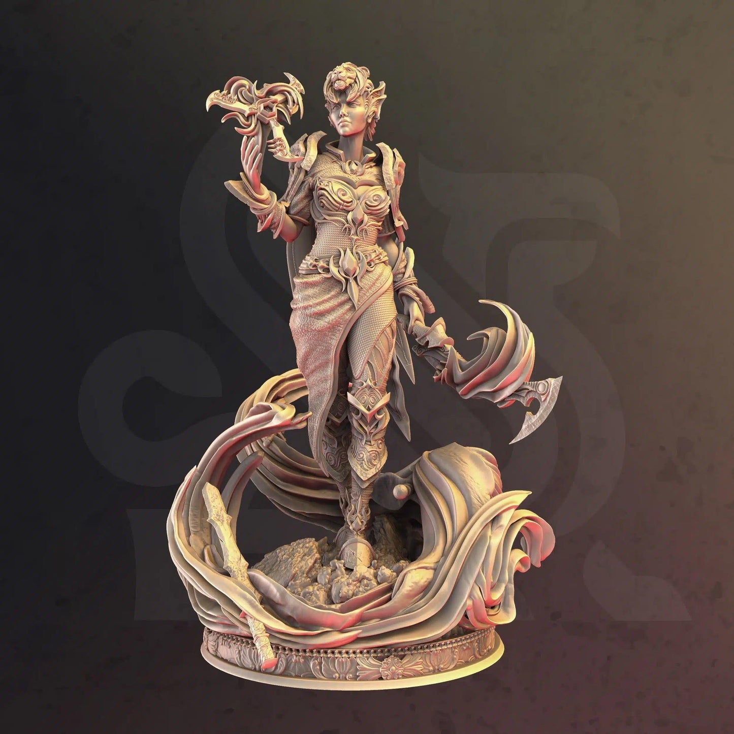 Rylena – Spellsword - 3D Printed Fighter Character Miniature
