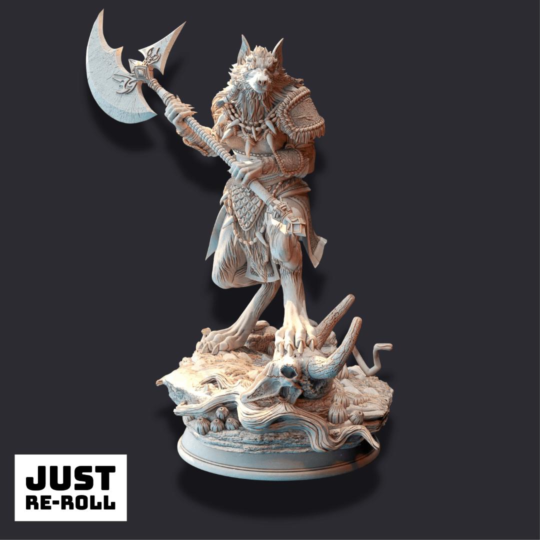 Ariana Grey – The Wolf Queen (Wolf Form) - 3D Printed Barbarian Character Miniature