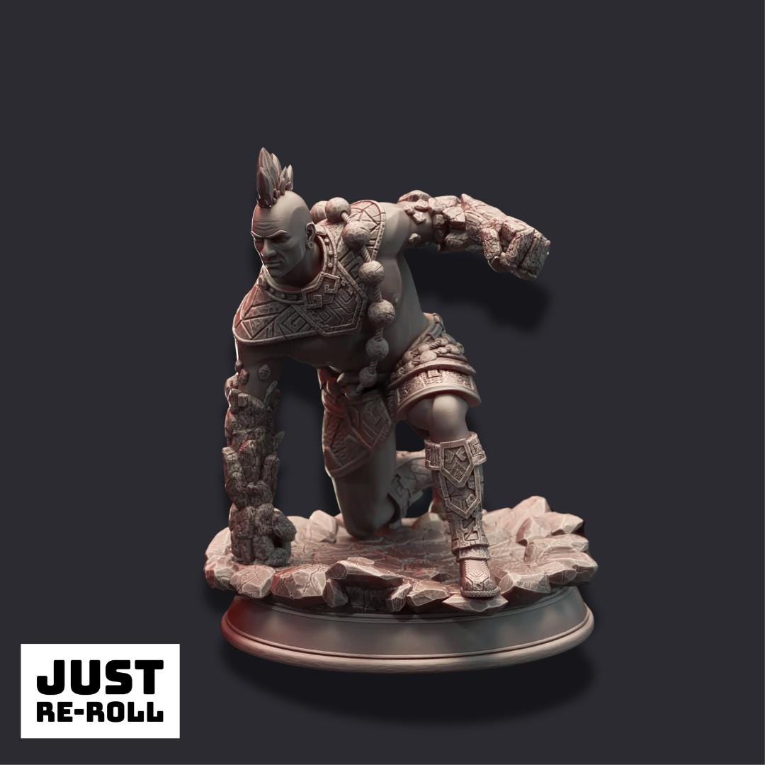 Markus Craghand – Earth Elemi Crusher - 3D Printed Fighter Character Miniature