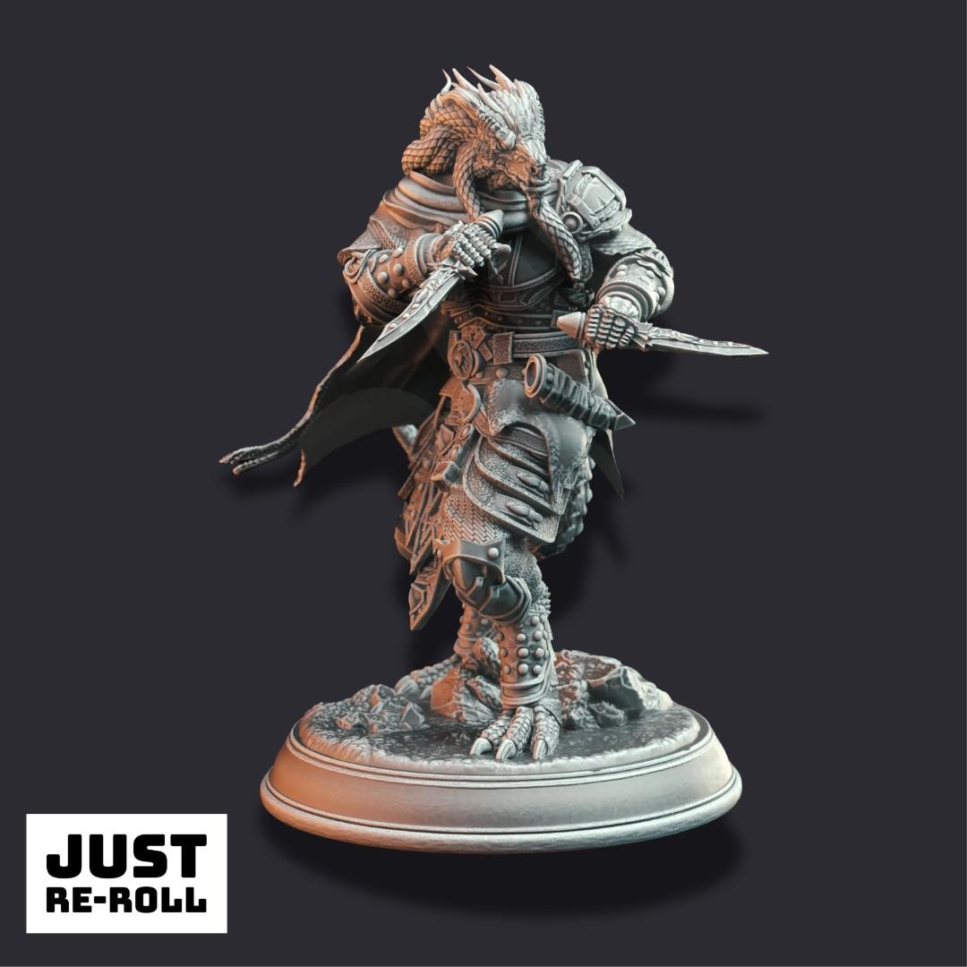 Umbrascale – Draconic Rogue - 3D Printed Ranger Character Miniature
