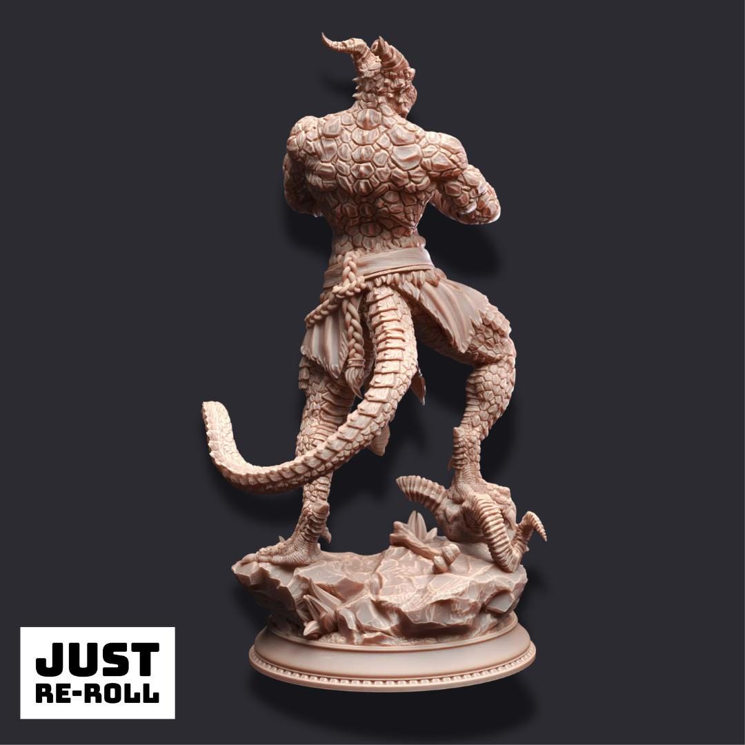 Kuthrak’va – Dragonborn Pugilist - 3D Printed Barbarian Character Miniature