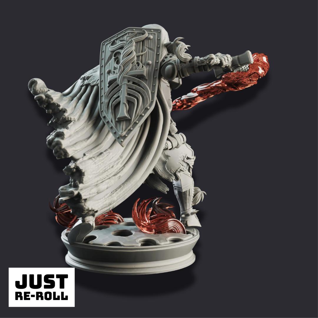 Embernos – Fire Elemi Crusader - 3D Printed Paladin Character Miniature