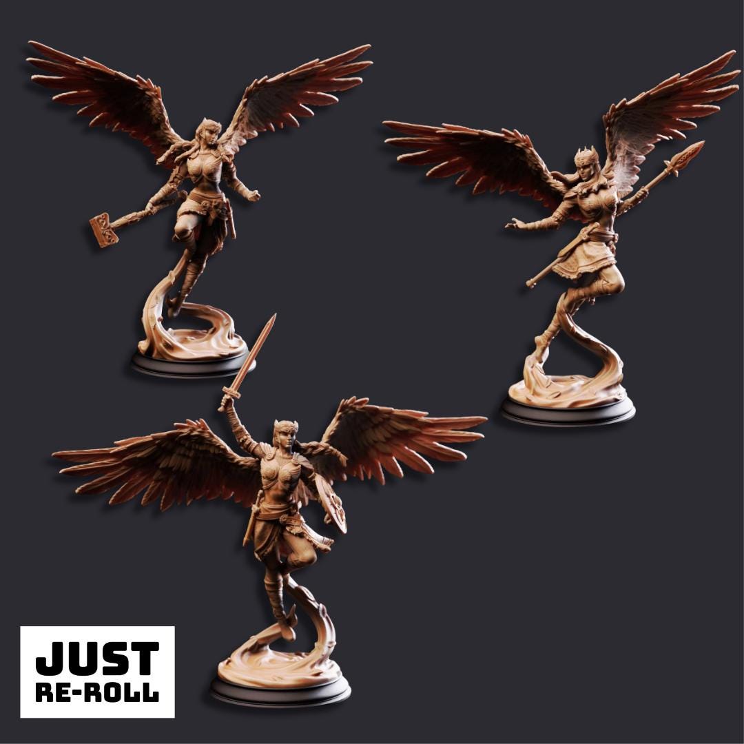 Daughters of Death Valkyrie Shieldmaidens - 3D Printed Fighter Character Miniatures