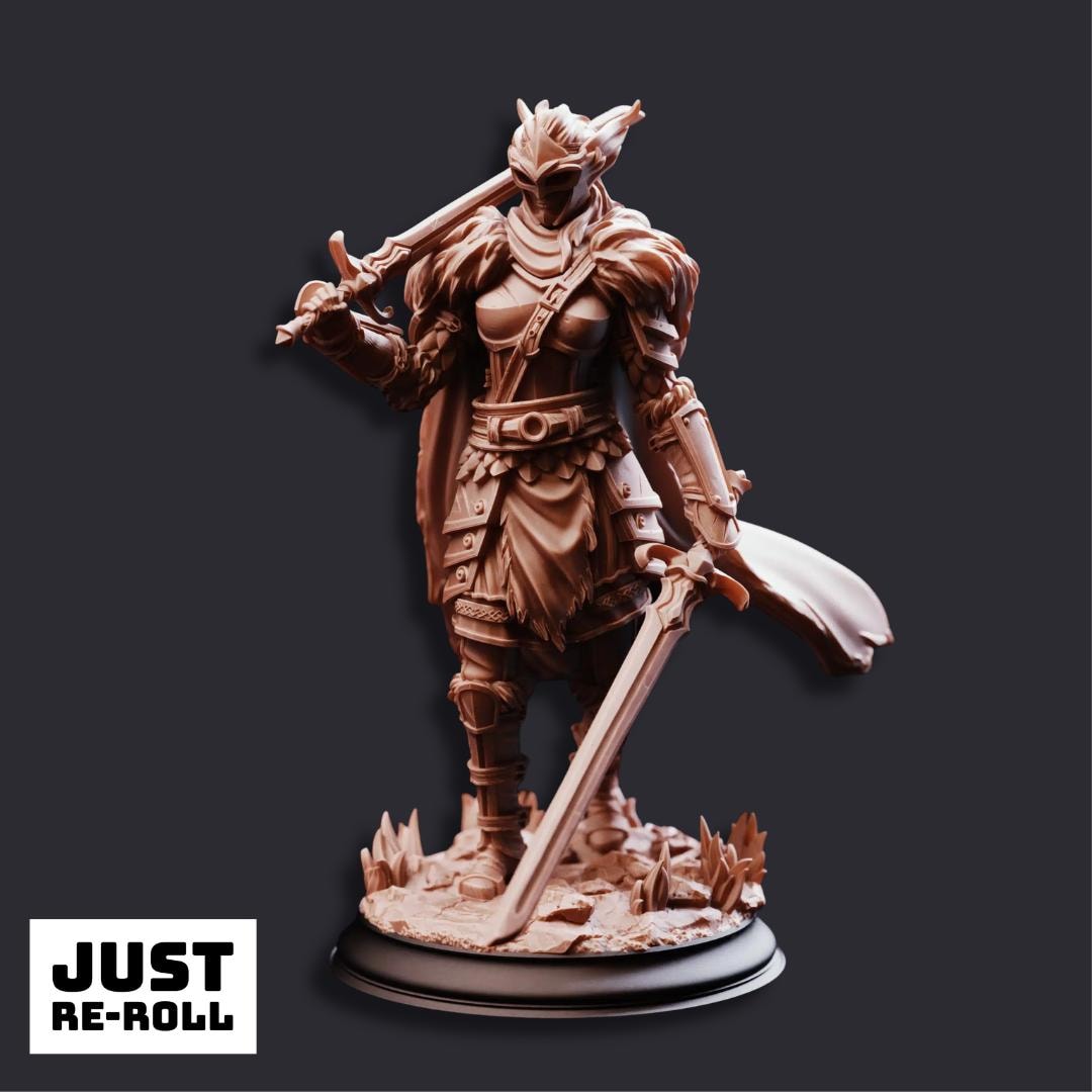 Estelia Renegade Golden Griffin - 3D Printed Fighter Character Miniature