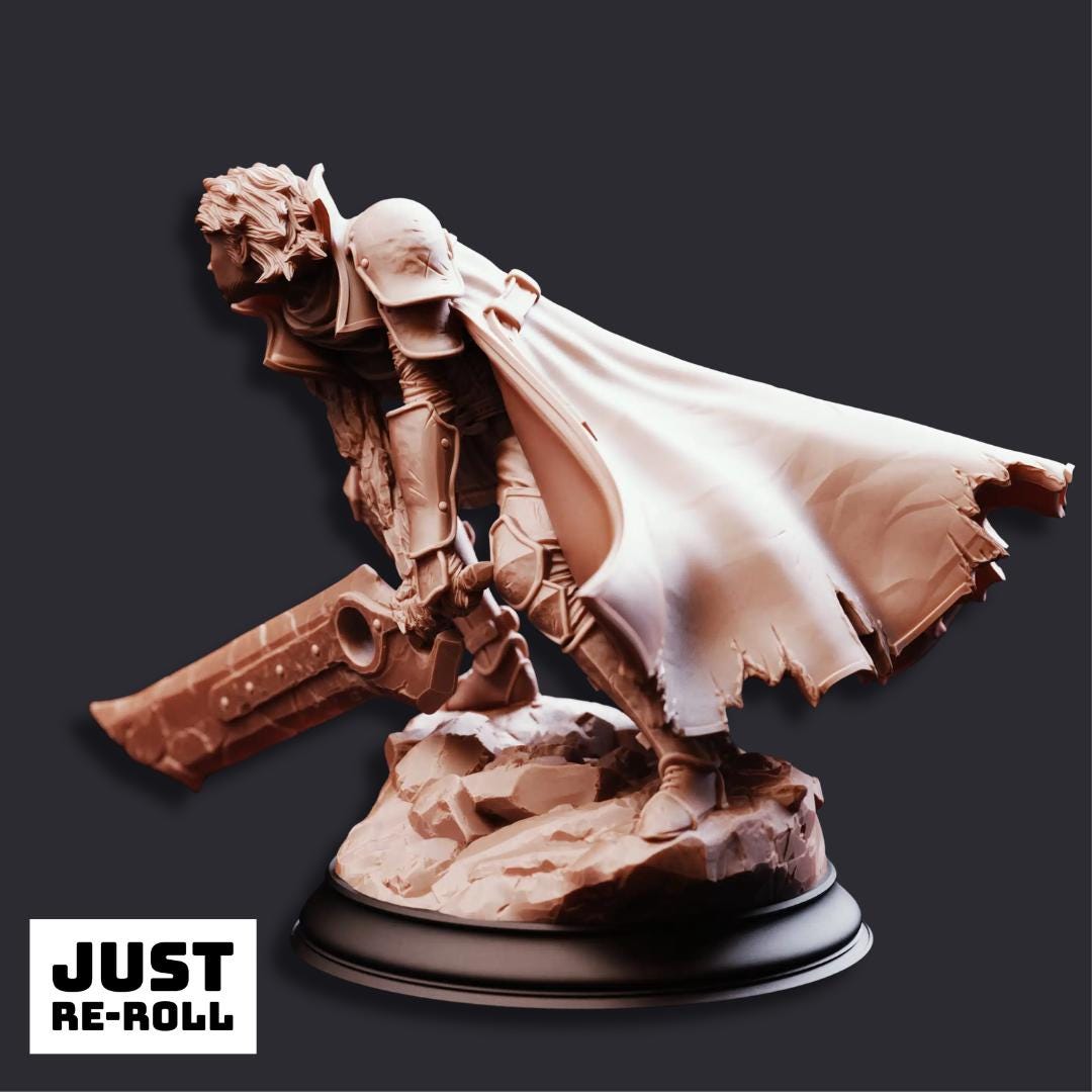 Firenzia Fireblood Fire Elementalist Warrior - 3D Printed Fighter Character Miniature