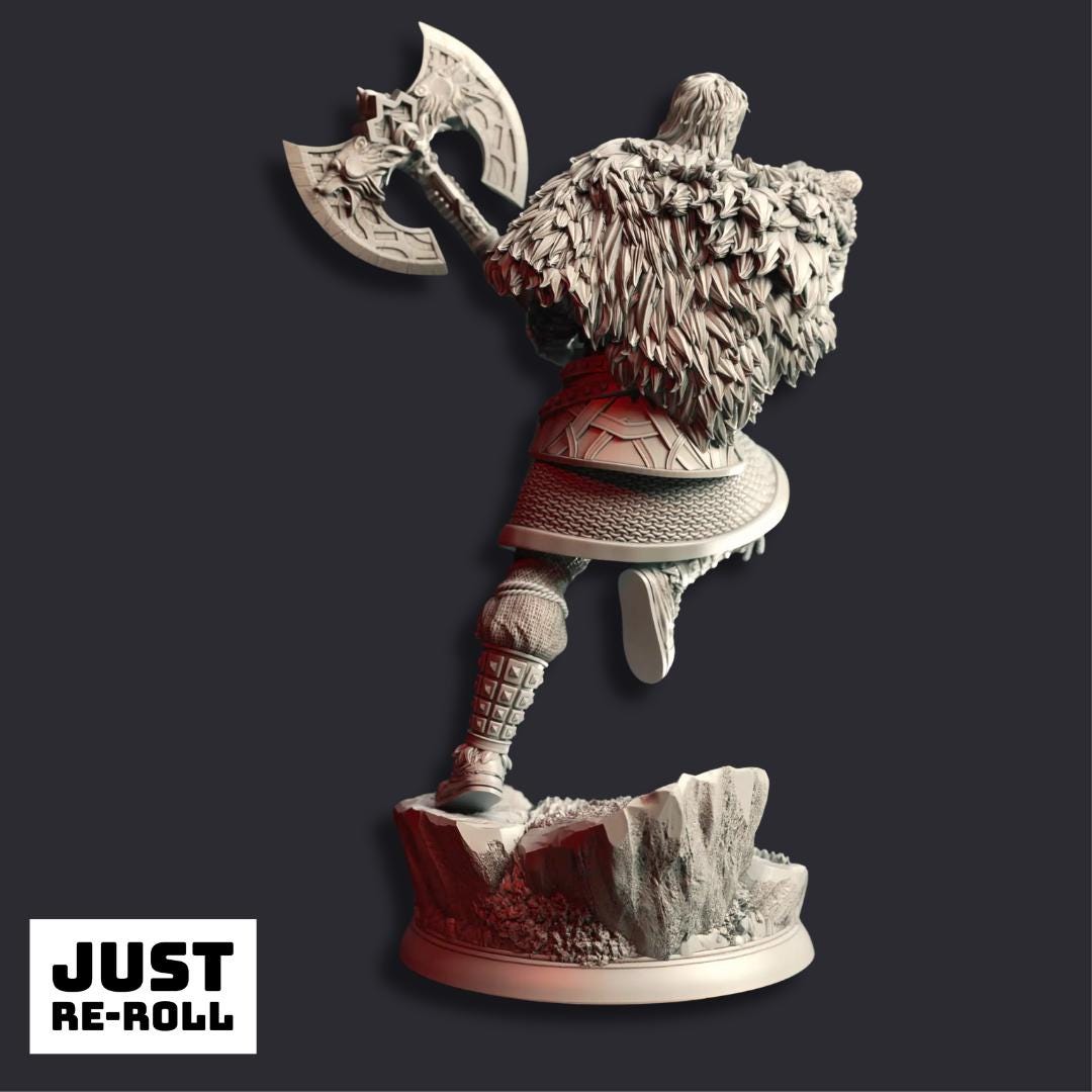 King Hjolmir II King of Formen - 3D Printed Barbarian Character Miniature