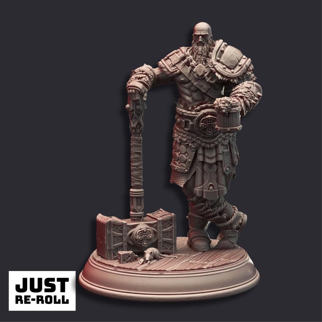 Froth the Belligerent - 3D Printed Barbarian Character Miniature