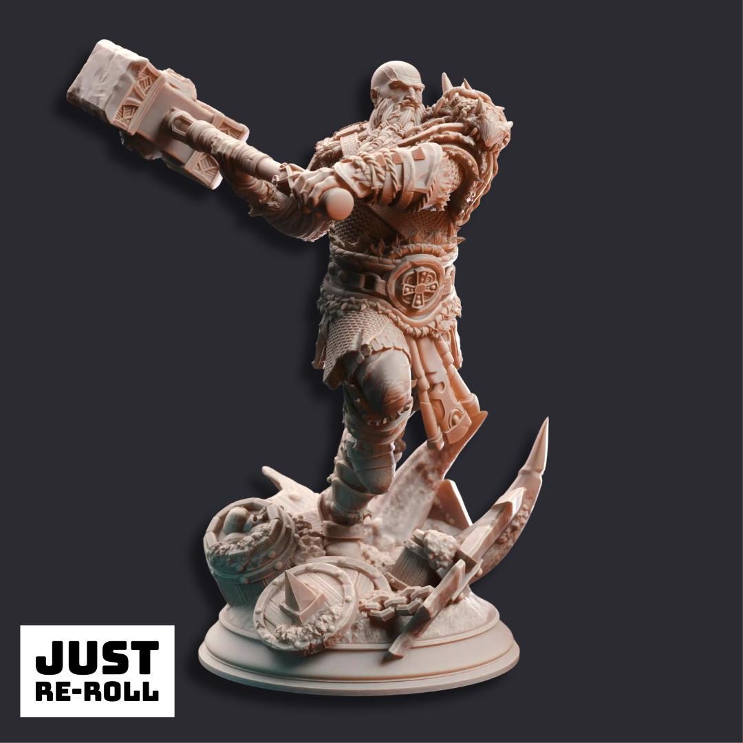Froth the Furious - 3D Printed Barbarian Character Miniature
