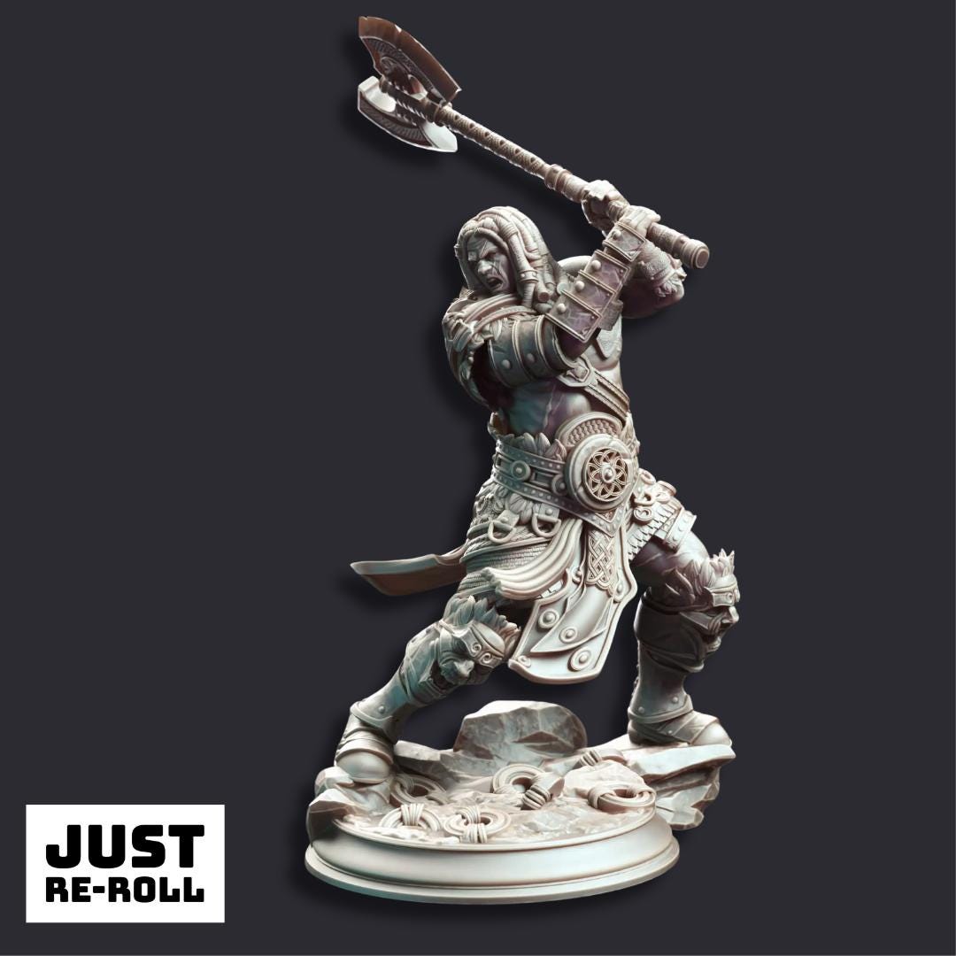 Charnuk Colossal Knight - 3D Printed Barbarian Character Miniature