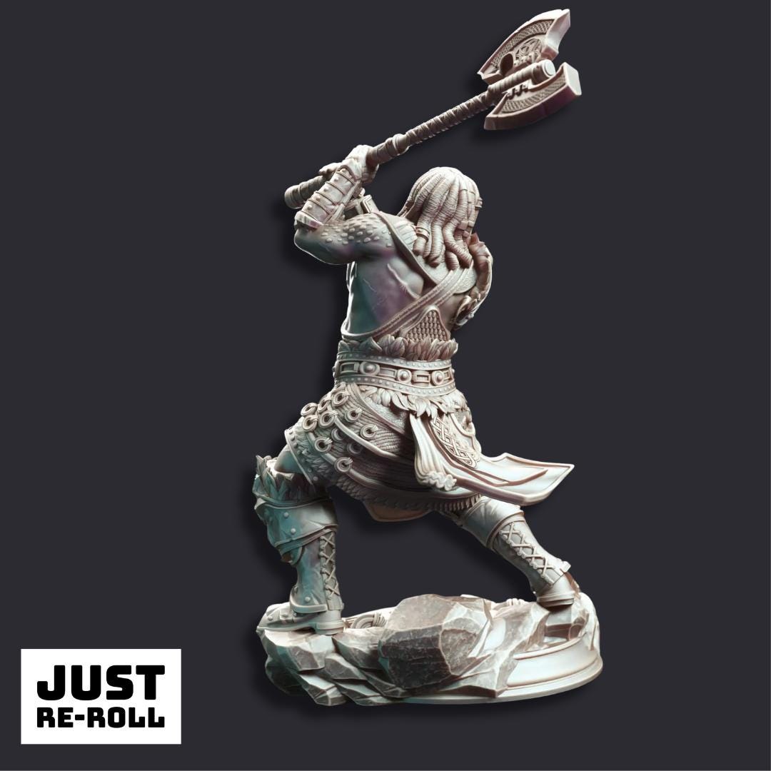 Charnuk Colossal Knight - 3D Printed Barbarian Character Miniature