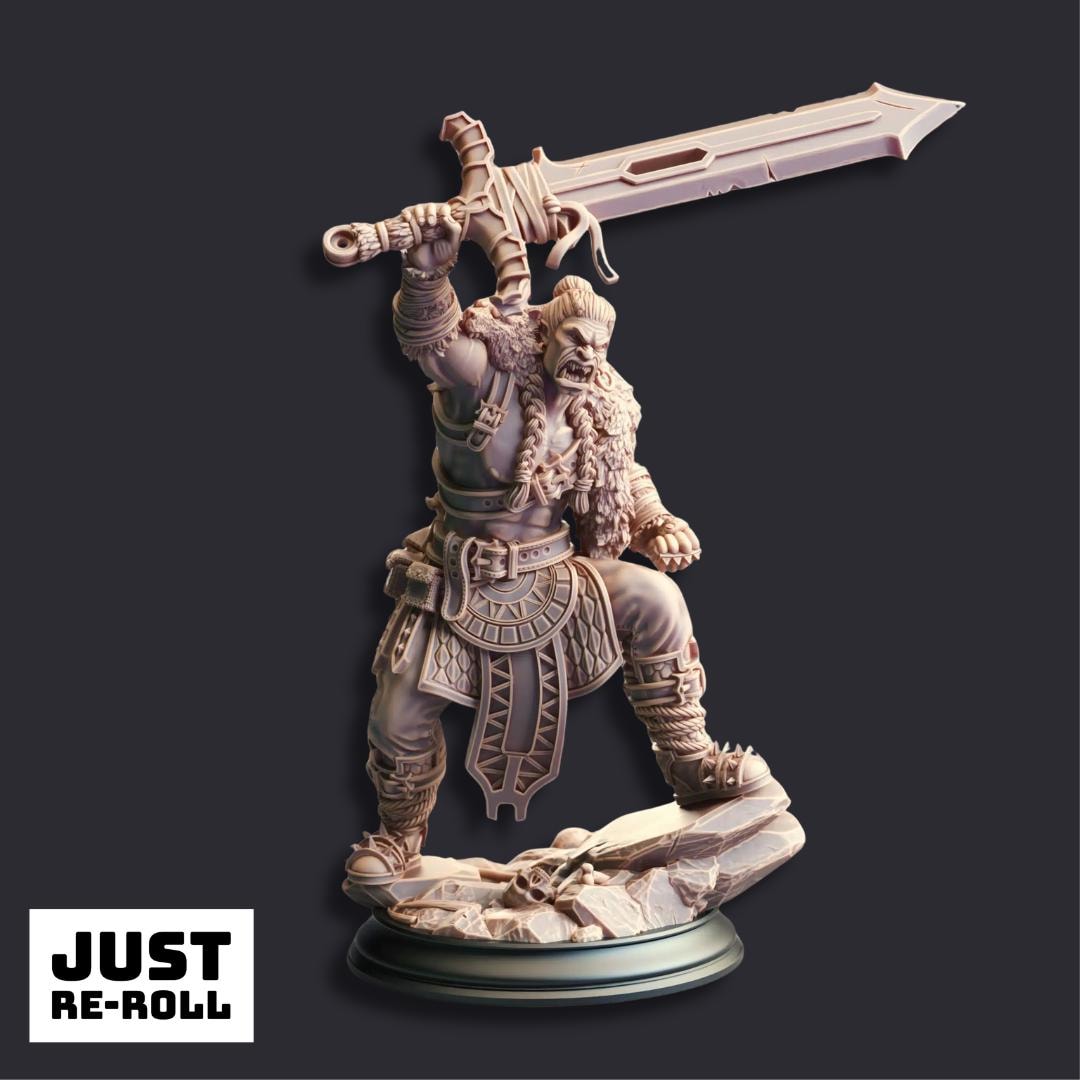 Gorr Spinebreaker The Rage of the South - 3D Printed Barbarian Character Miniature