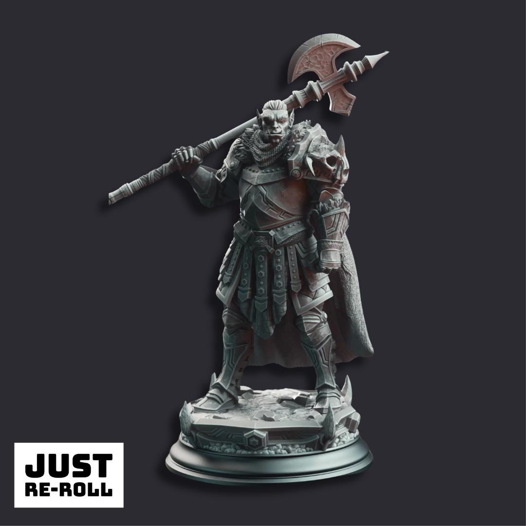 Trenon the Chainbreaker Orc Hero - 3D Printed Barbarian Character Miniature