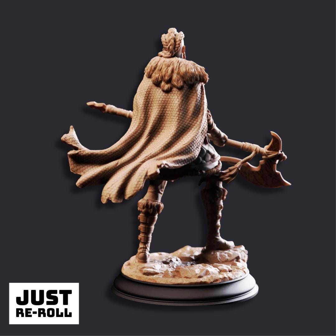 Gunnhildr Outlander Berserker -  3D Printed Barbarian Character Miniature