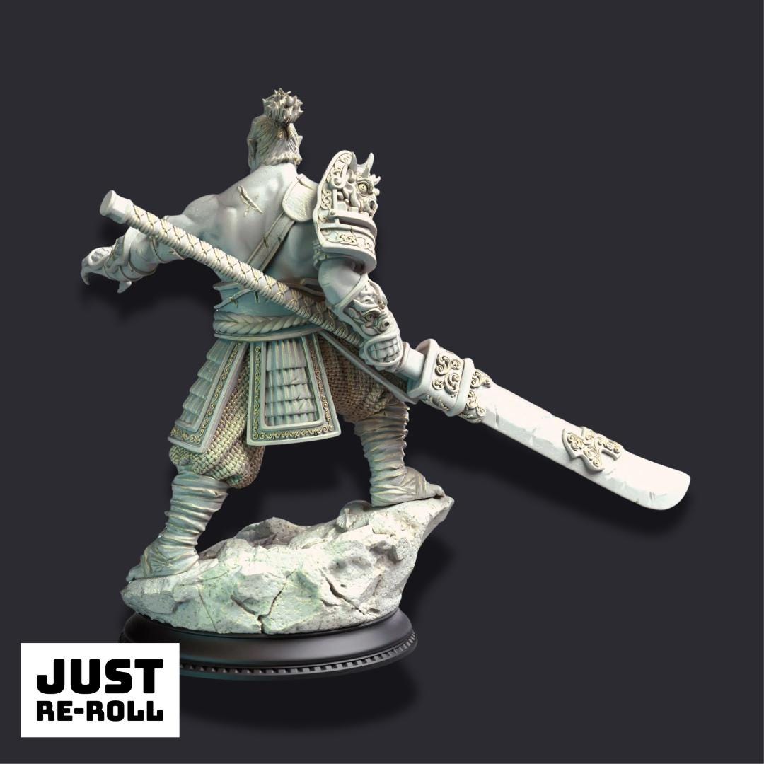 Bao Long – Eastern Orc Battlemaster - 3D Printed Fighter Character Miniature