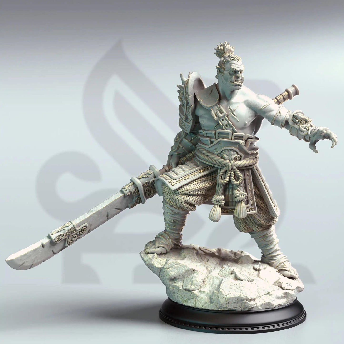 Bao Long – Eastern Orc Battlemaster - 3D Printed Fighter Character Miniature