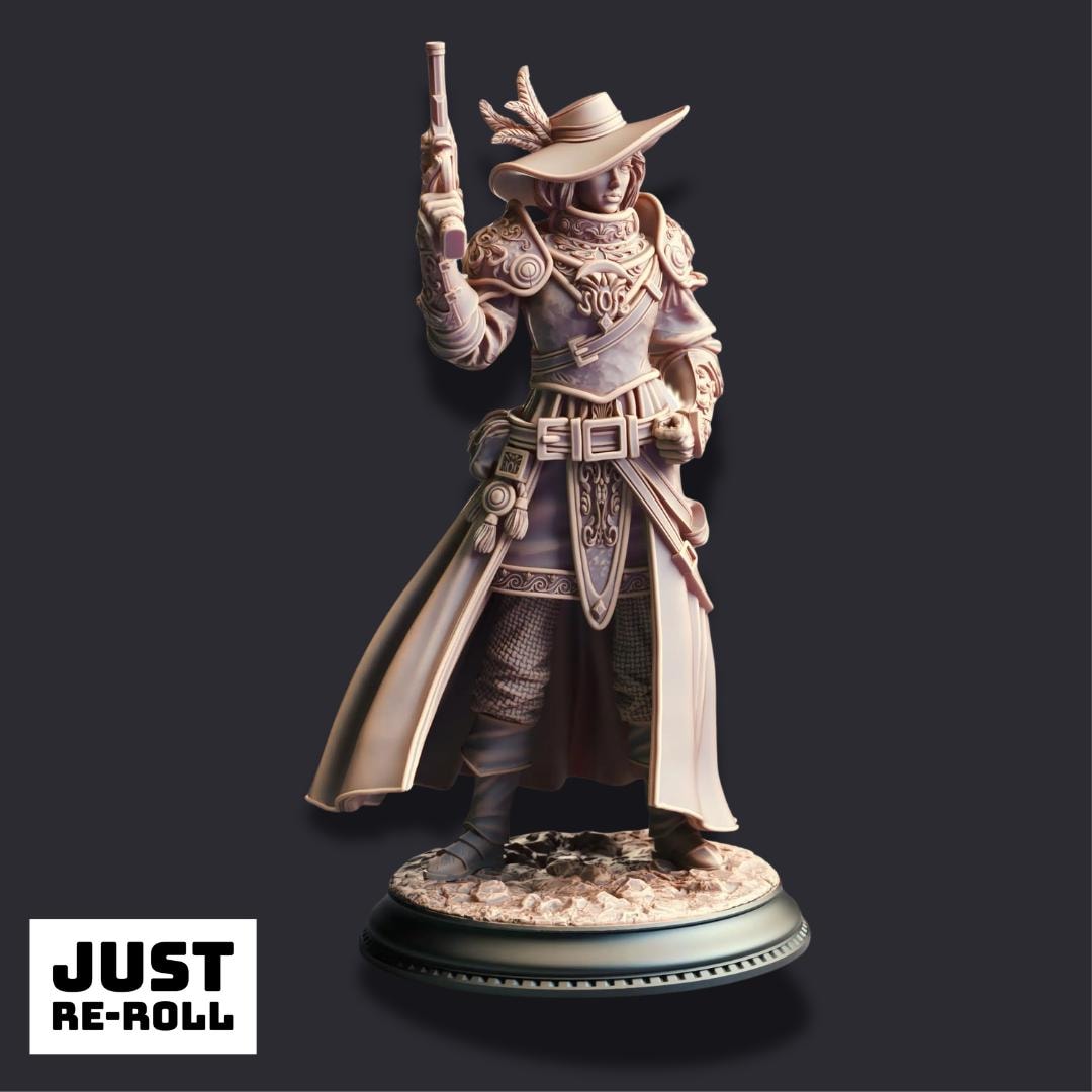 Lady Cirilia of the Reach – High Inquisitor - 3D Printed Gunslinger Character Miniature