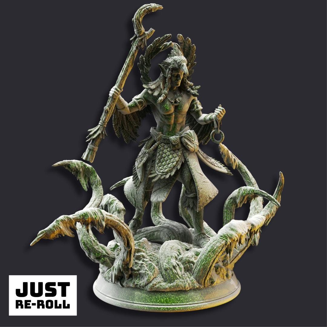 Zarbaeth Arch Druid of the East - 3D Printed Druid Character Miniature