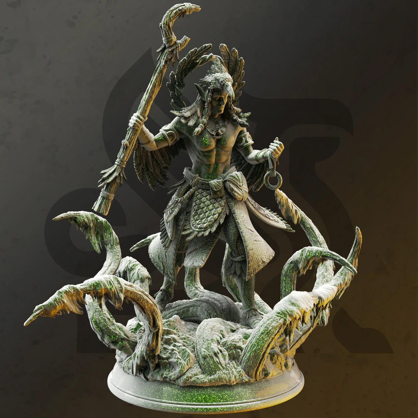 Zarbaeth Arch Druid of the East - 3D Printed Druid Character Miniature