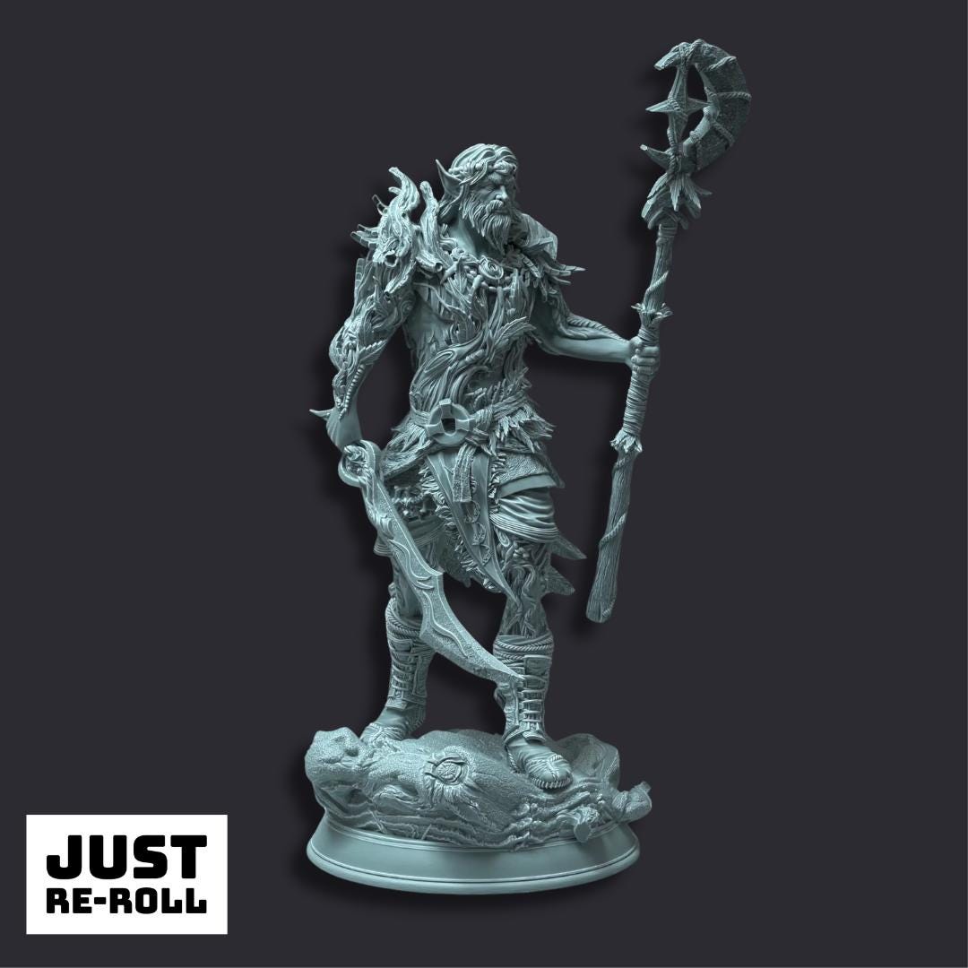 Aurelion The Evening Star - 3D Printed Druid Character Miniature