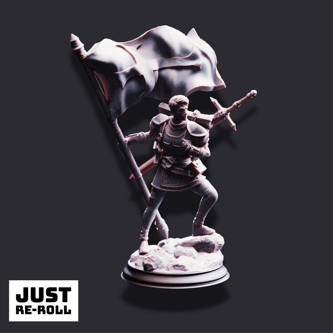 Lionel Donmeir – Squire of Justice - 3D Printed Paladin Character Miniature
