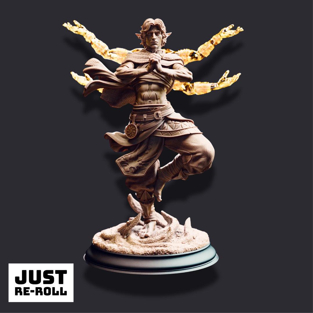 Caryian – Monk of the Astral Sun - 3D Printed Monk Character Miniature