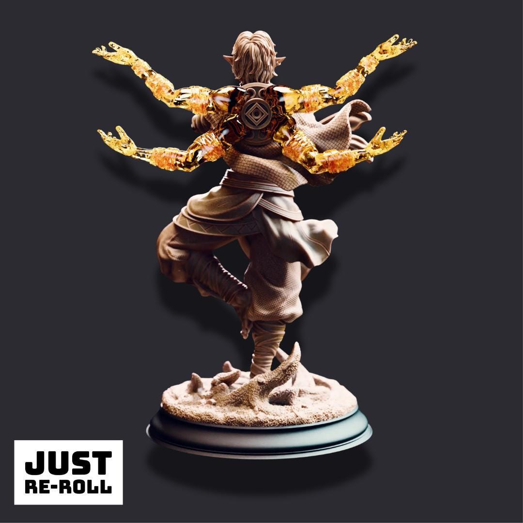 Caryian – Monk of the Astral Sun - 3D Printed Monk Character Miniature