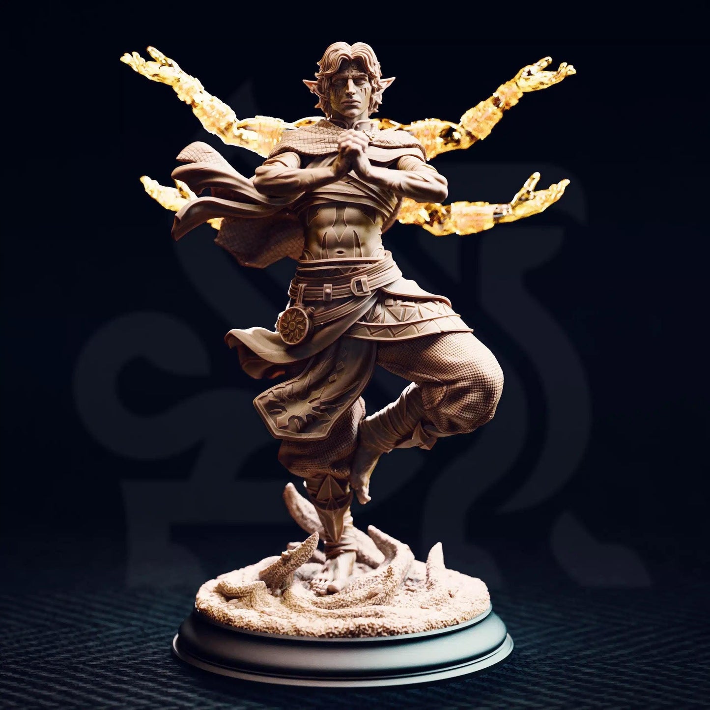 Caryian – Monk of the Astral Sun - 3D Printed Monk Character Miniature