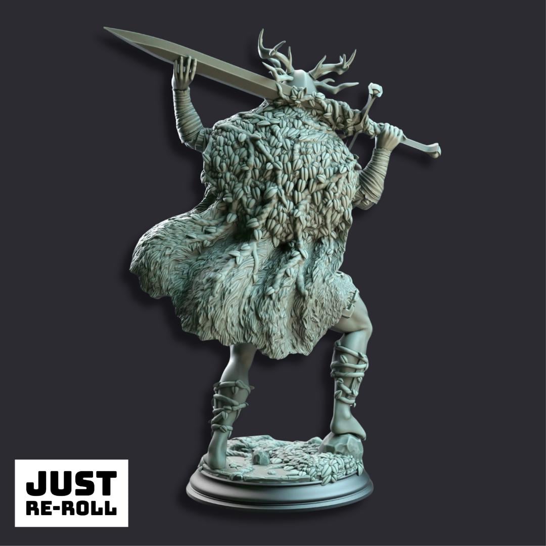 Aram’ra Nature’s Rage - 3D Printed Druid Character Miniature