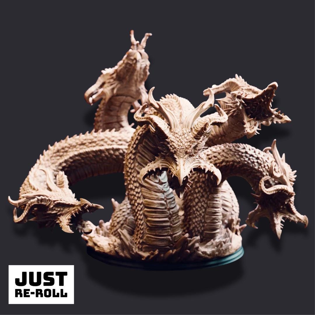 Algaira – Hydra of the Shifting Dunes - 3D Printed Monster Miniature