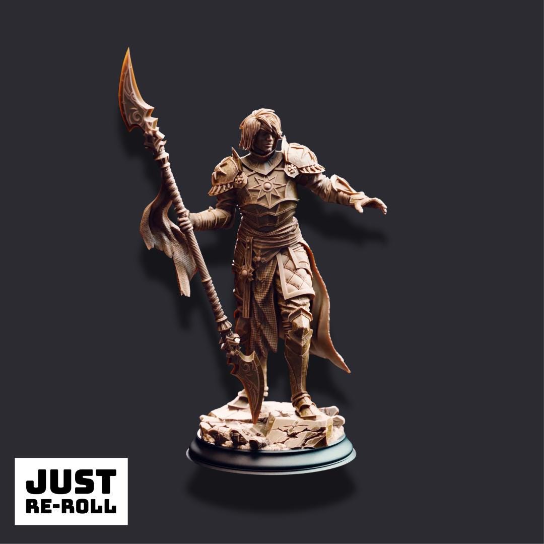 Vendimar Thyran – Dark Sun Paladin - 3D Printed Paladin Character Miniature